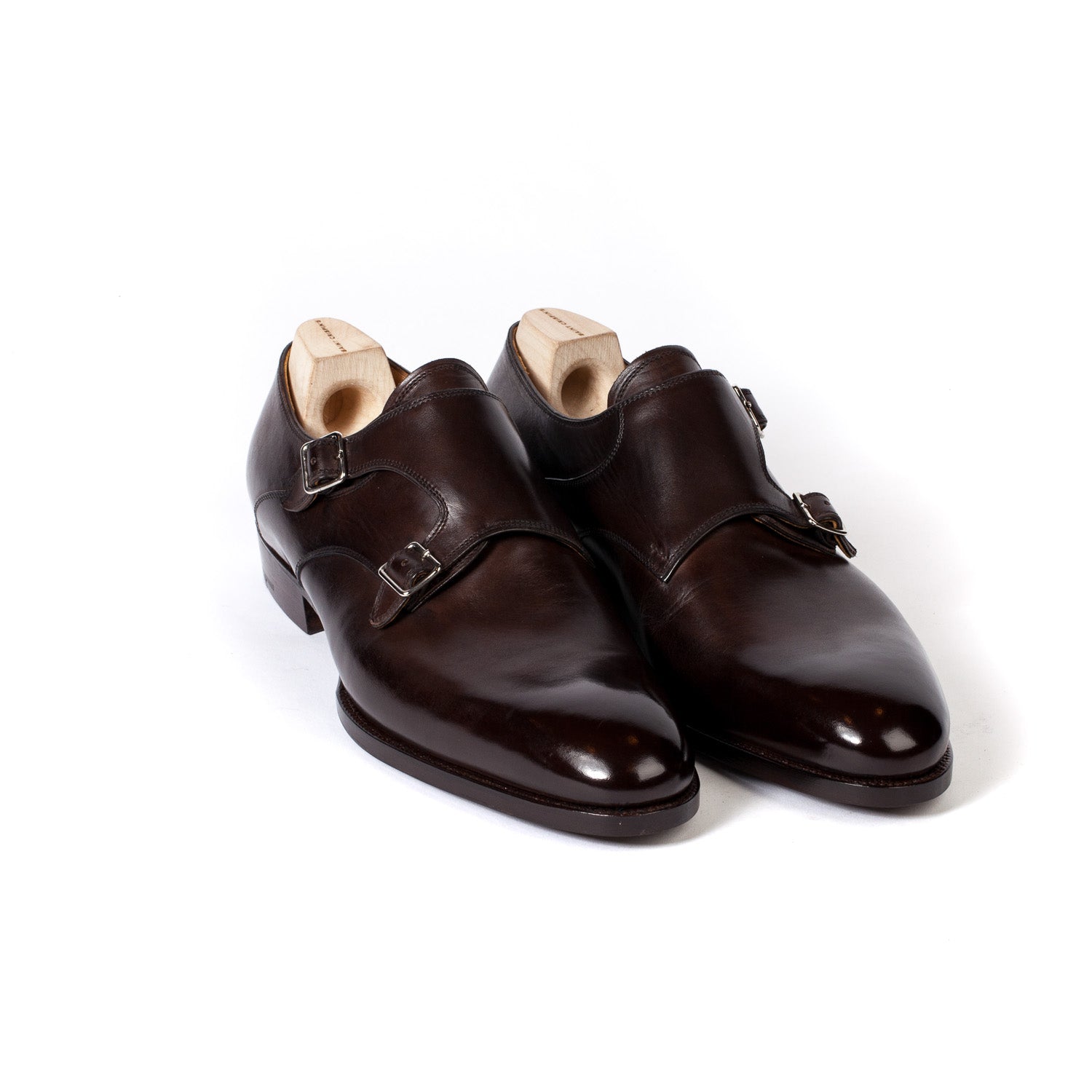 Doppelmonk "Modern Dandy" aus dunkelbraunem Kalbsleder - reine Handarbeit
